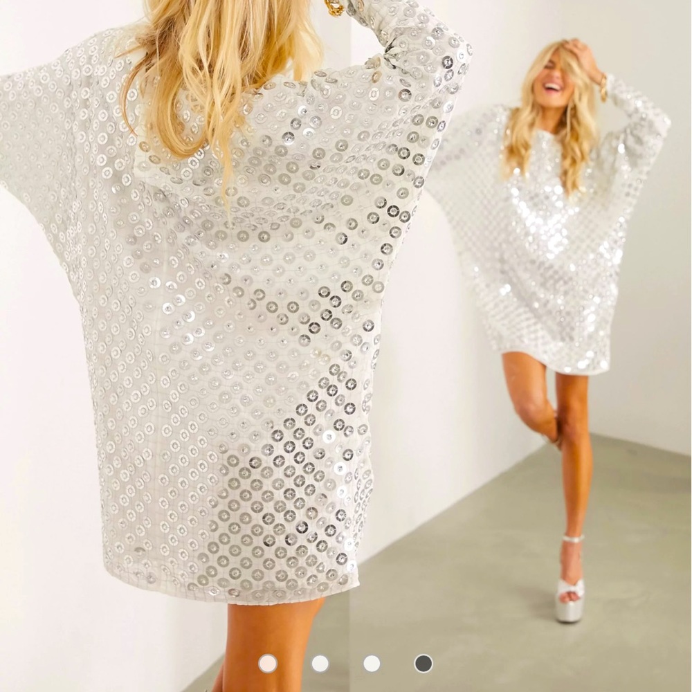 ASOS Edition 10 Batwing Mirror Sequins Dress